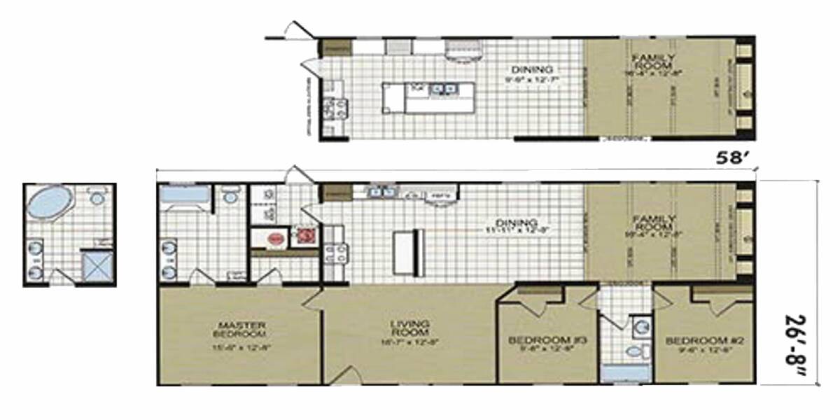 2017 The Cardinal Mobile at Pitts Homes Inc STOCK# 7B Floor plan Layout Photo