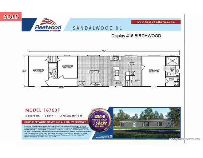 2021 Fleetwood Homes THE BIRCHWOOD Mobile at Pitts Homes Inc STOCK# S4853 Exterior Photo
